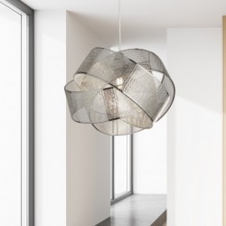 Suspension, 1 lumiere, acier doux, argent,700851CW