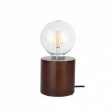 BRITOP,Lampe à poser en Hêtre teinté Noyer, Design Cylindric, pour 1 Ampoule, TRONGO,7071976
