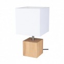 BRITOP,Lampe à poser en Chêne Huilé, Design Cubic, Abat jour Blanc, 1 Ampoule, TRONGO,7191174