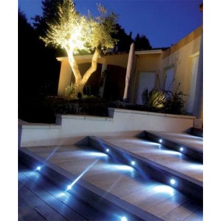 6 Mini Balises spots LED bleues 4.5cm à encastrer 65401 Easy Connect