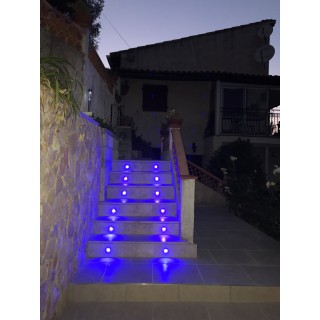 6 Mini Balises spots LED bleues 4.5cm à encastrer 65401 Easy Connect