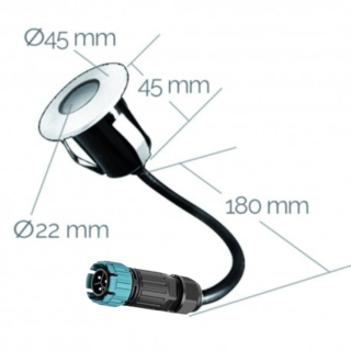 6 Mini Balises spots LED bleues 4.5cm à encastrer 65401 Easy Connect