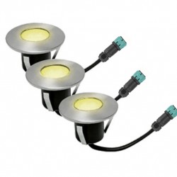 3 Balises Spots LED 6cm blanc chaud à encastrer 65426 Easy Connect