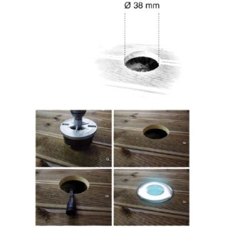 6 Mini Balises spots LED bleues 4.5cm à encastrer 65401 Easy Connect