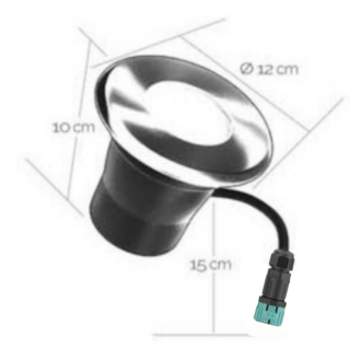 Spot LED Rond 11cm terrasse à encastrer blanc chaud 65476 Easy Connect
