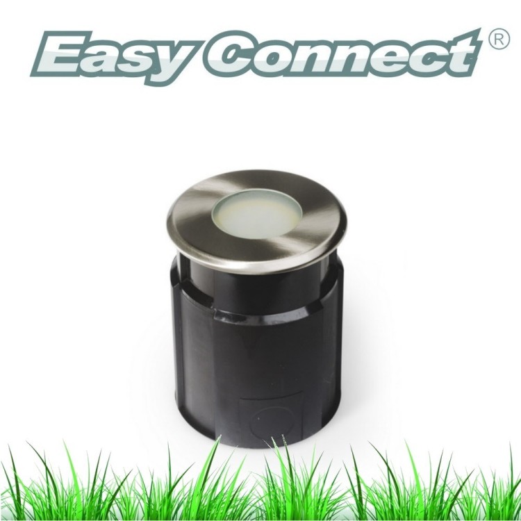 Spot LED rond 11cm blanc chaud encastré béton terre 65576 Easy Connect