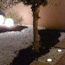 Spot LED rond 11cm blanc chaud encastré béton terre 65576 Easy Connect