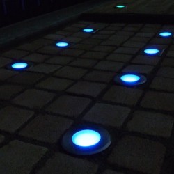 Spot LED rond 11cm blanc chaud encastré béton terre 65576 Easy Connect