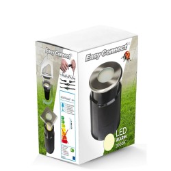 Spot LED rond 11cm blanc chaud encastré béton terre 65576 Easy Connect