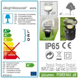 Spot LED rond 11cm blanc chaud encastré béton terre 65576 Easy Connect