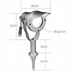 Spot led noir extérieur piquet et casquette 6.5W 520lm 65250 Easy Connect