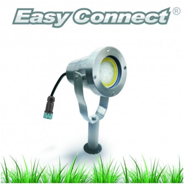 Projecteur LED 4W en aluminium brossé socle piquet 65170 Easy Connect Projecteur LED 4W en aluminium brossé socle piquet 65170 Easy Connect