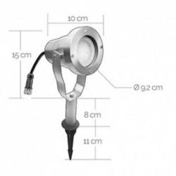 Projecteur LED 4W en aluminium brossé socle piquet 65170 Easy Connect
