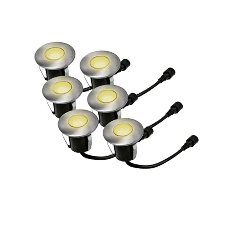Lot de 6 mini balises LED blanc chaud à encastrer Lot de 6 mini balises LED blanc chaud à encastrer