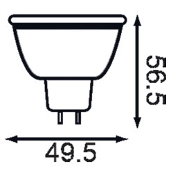 Ampoule led GU5.3 6W - 3000K - 75°