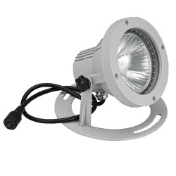 Projecteur spot led alu sur socle blanc