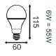 Ampoule LED COB - E27 - 6W - 180° - 470 lm
