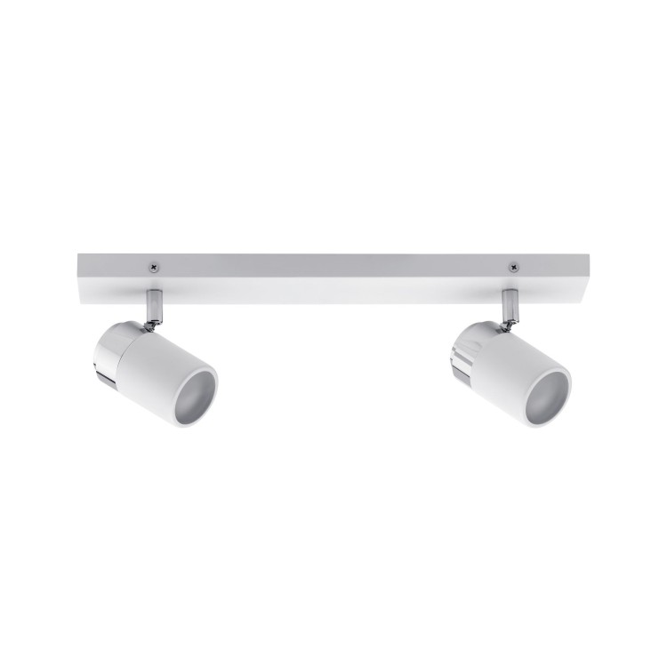 Spots Zyli IP44 Max. 2x10W GU10 Blanc/chrome 230V métal Spots Zyli IP44 Max. 2x10W GU10 Blanc/chrome 230V métal