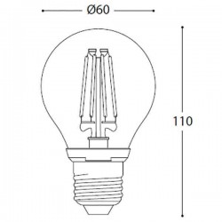 Ampoule LED à filament - E27 - 8W - 360° - 1000lm - A60