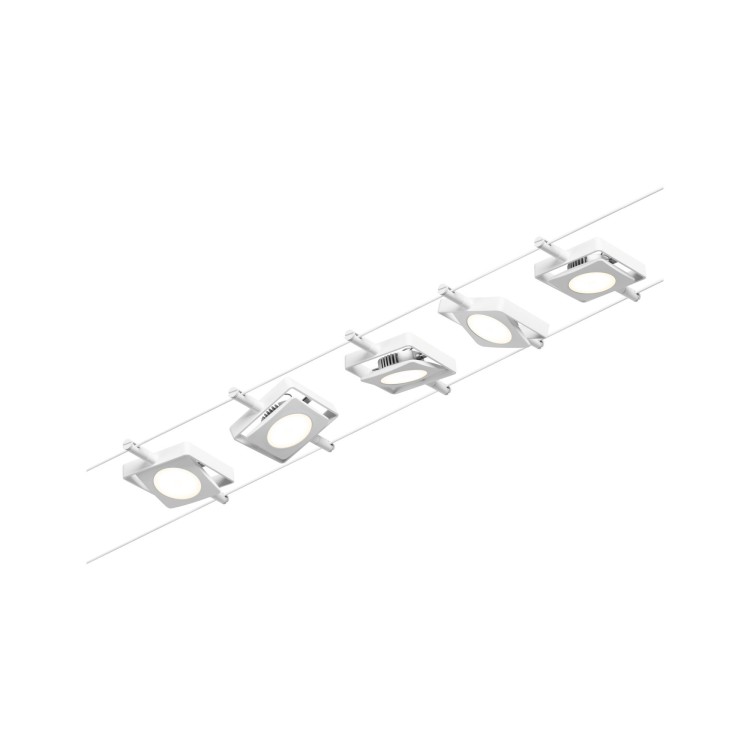 Corduo Sys de câb Set MacLED 5x4,5W bla mat/chrome 12V DC 60VA pla 3000K Corduo Sys de câb Set MacLED 5x4,5W bla mat/chrome 12V DC 60VA pla 3000K