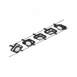 Corduo Sys de câb Set MacLED 5x4,5W noir mat/chrome 12V DC 60VA pla 3000K