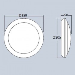 Plafonnier Applique Ronde Umberta 35cm 