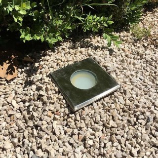 Spot LED encastrable carré terrasse plancher bois 11x11cm 4W ~280lm faisceau large