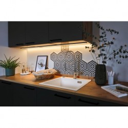 Base Profilé avec diffuseur blanc 2m noir anodisé/Blanc Alu/plastique