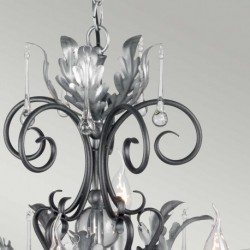 Lustre 10 lumières - Noir/Argent