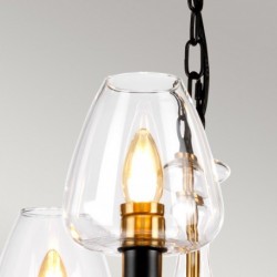 Lustre 5 lumières - Laiton vieilli