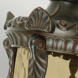 Grande lanterne murale 3 lumières - Bronze ancien