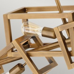 Suspension linéaire, ensemble 6 lumières - Bronze brossé