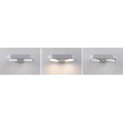 Applique murale extérieure 230v Silma 2er IP44 Sensor 3000K 230V Alu blanc