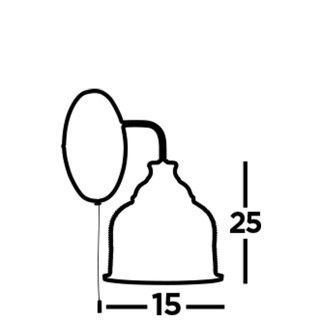 Applique murale metal Argent satiné avec verre prismatique amplificateur holophane E27 max 60w avec inter BISTRO II
