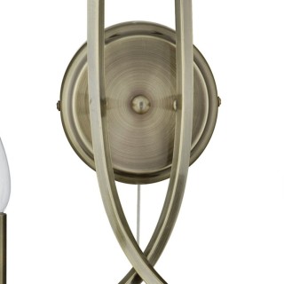 Applique Murale Laiton antique 2 branches avec verre transparent E14 max 2x60w avec inter ASCONA