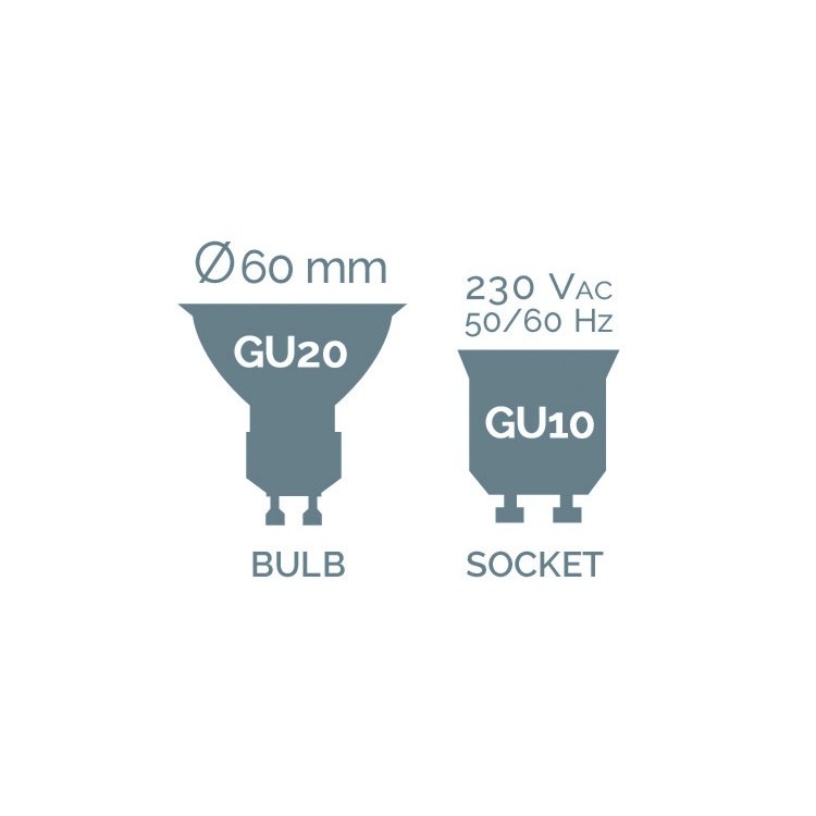 Lot de 10 ampoules LED GU10 5.5W (Eq. 50W) 4000K 38° Dimmable - Gamm vert
