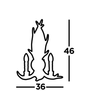Applique murale 2 branches Resine Marron E14 max 2x60w STAG 2LT ANTLER