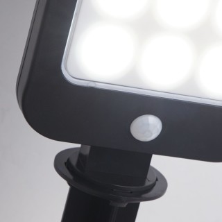 Spike Spot piquet solaire plastique ABS Noir polycarbonate givré avec detecteur infrarouge 3w 200 lumens 3000k SOLAR LED
