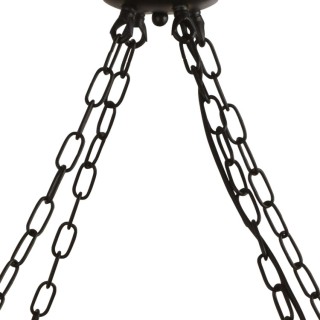 Lustre chaine 8 branches fer forgé noir, E14 8x60w max Diam 80cm CARTWHEEL III - 8LT