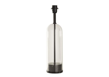 Lampe à poser Pied Base Verre, Metal et Marbre noir E27 max 60w OXFORD