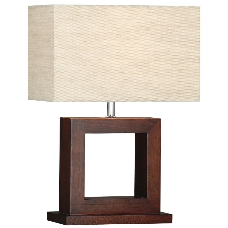 Lampe à poser Cadre Bois foncé Carré avec Abatjour Lin beige, E27 60w Haut 42cm Larg 18cm CALVEN Lampe à poser Cadre Bois foncé Carré avec Abatjour Lin beige, E27 60w Haut 42cm Larg 18cm CALVEN