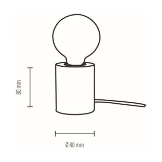 Lampe de Table en Bois de Chêne Huilé ,1xE27 Max.25W,MINNIE,7690174