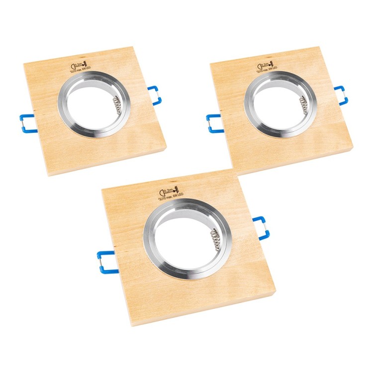 Set de Spots Lumineux en Bois de bouleau et Chromé ,3xGU10 Max.6W,VITAR,2015360 Set de Spots Lumineux en Bois de bouleau et Chromé ,3xGU10 Max.6W,VITAR,2015360