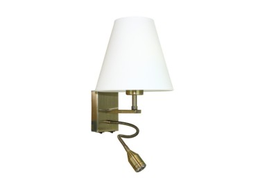 Applique en Métal Patiné et Tissu Blanc ,1xE27 Max.60W,RELAX,5713111