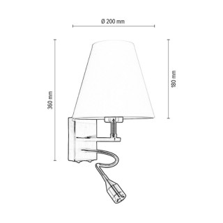 Applique en Métal Patiné et Tissu Blanc ,1xE27 Max.60W,RELAX,5713111