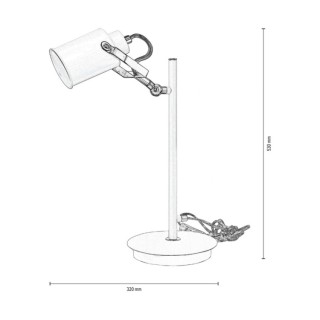 Lampe de Table en Métal Chromé et Blanc ,1xE27 Max.60W,RETRO,7306102