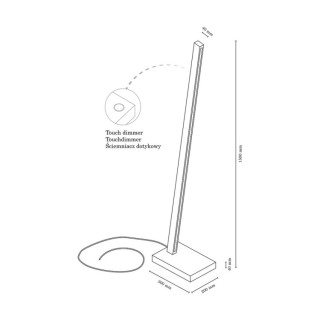 Lampadaire en Bois de Hêtre Blanc avec variateur tactile,1xLED 24V, 22W Intégrée,LINUS,9290102