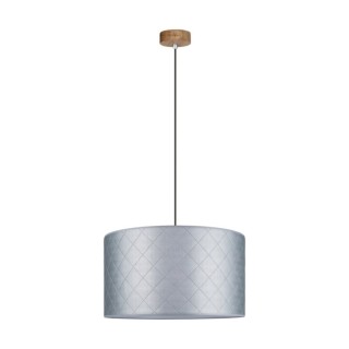 Suspension en Bois de Chêne Huilé et Matière Synthétique Argentée,1xE27 Max.60W,MIRABELLA II,1692174