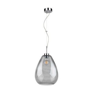 Suspension en Métal Chromé et Verre Fumé, 1xE27 Max.60W,PIRO,9823028