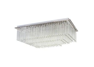 Plafonnier en Métal Chromé et Cristal Transparent, Incl. 19xLED Intégrée 3W,EUPHORIA,5971928